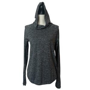 ATHLETA Women's Small Gray Hooded Activewear Top Long Sleeve Thumb Hole